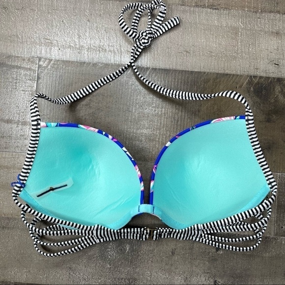 NWOT Shade & Shore Multicolored Floral Bikini Top 34D - Picture 5 of 9